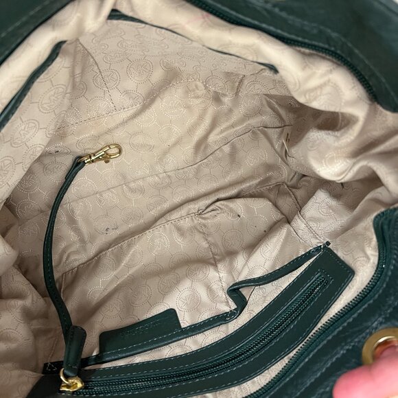 Michael Kors pebble leather handbag Jet set tote in green - Picture 6 of 8